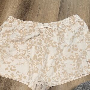 Gymshark Cream Patterned Athletic Shorts